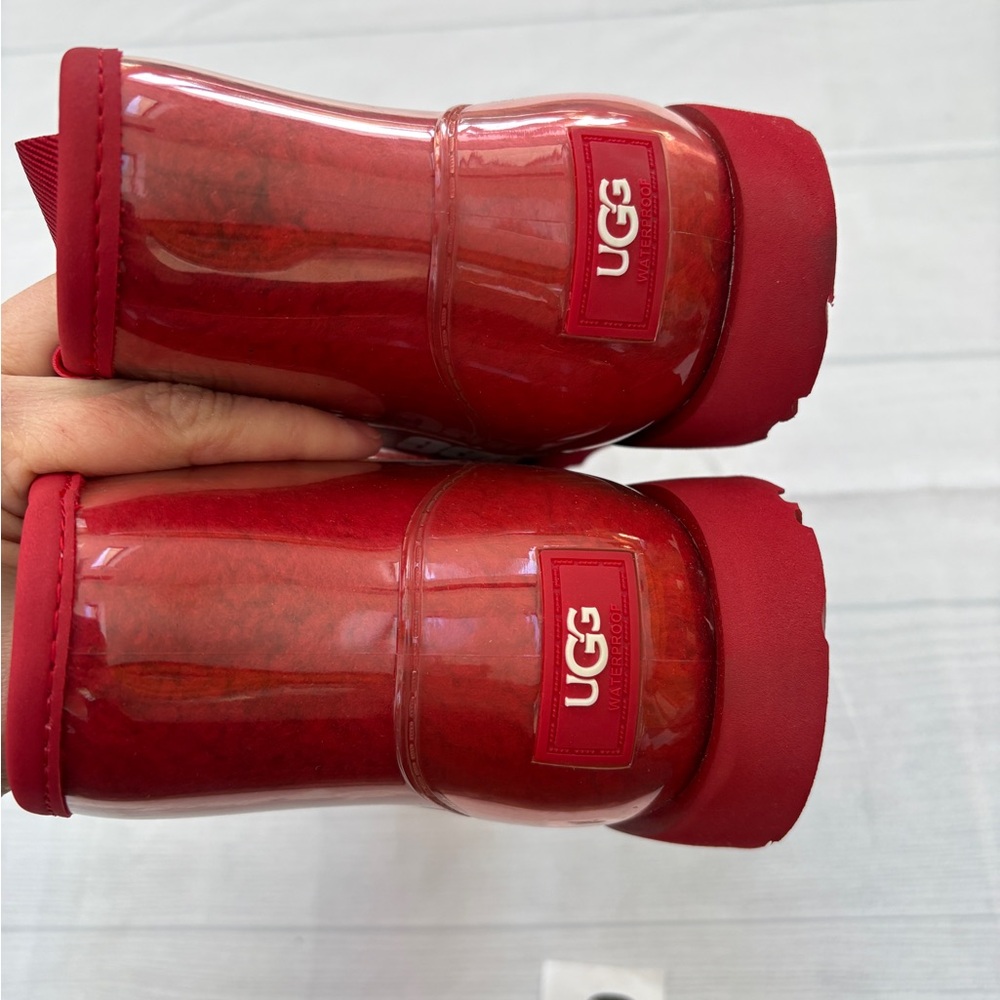 UGG Kids Shiny Red Boots - Picture 4 of 9